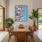 Quadro Canvas Azul Estrela Mar Conchas 60x40cm Mold Preta Quadro Canvas Azul Estrela Mar Conchas 60x40cm Mold Preta