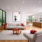 Quadro Canvas Banksy Girl With Balloon 40x30cm Mold Branca