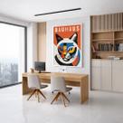 Quadro Canvas Bauhaus Cat Minimalist 40x30cm Mold Branca