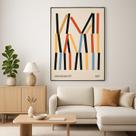 Quadro Canvas Bauhaus Minimalista-Forma 40x30cm Mold Preta