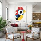 Quadro Canvas Bauhaus The Rooster 90x60cm Mold Preta Quadro Canvas Bauhaus The Rooster 90x60cm Mold Preta