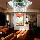 Quadro Canvas Boho Pastel Minimalista 70x50cm Mold Branca