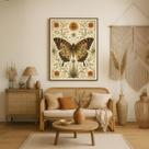 Quadro Canvas Borboleta Boho Folk Art 40x30cm Mold Branca