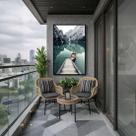 Quadro Canvas Canoa Lago Inverno Neve 90x60cm Mold Preta