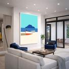 Quadro Canvas Canoa Praia 40x30cm Mold Preta