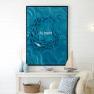 Quadro Canvas Cardume Peixes Frase 90x60cm Mold Branca