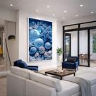 Quadro Canvas Conchas Fundo do Mar 40x30cm Mold Preta