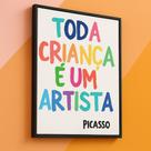 Quadro Canvas Criança Artista - Picasso-Mold.Preta Tamanho:70x50cm Quadro Canvas Criança Artista - Picasso-Mold.Preta Tamanho:70x50cm
