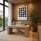 Quadro Canvas Cubic Perspective Color 60x40cm Mold Branca