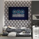 Quadro canvas decorativo de música para quarto