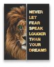 Quadro Canvas Decorativo Leão Frase Motivacional 80x100cm