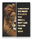 Quadro Canvas Decorativo Leão Frase Motivacional 80x100cm