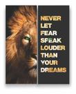 Quadro Canvas Decorativo Leão Frase Motivacional 80x100cm