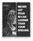 Quadro Canvas Decorativo Leão Frase Motivacional 80x100cm
