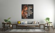 Quadro Canvas Decorativo Leão Frase Motivacional 80x100cm