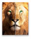Quadro Canvas Decorativo Leão Rei de Juda Face Face 80x100cm