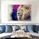 Quadro Canvas Decorativo para Sala Lion In Color 50x70