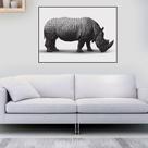 Quadro Canvas Decorativo para Sala Rinoceronte África 80x1,00