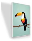 Quadro Canvas Desenho Tucano 90x60 Cm Com Moldura Moldura Branca