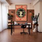 Quadro Canvas Fairey Make Art Not War 60x40cm Mold Preta Quadro Canvas Fairey Make Art Not War 60x40cm Mold Preta