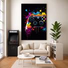 Quadro Canvas Gamer Manete 60x40cm Mold Branca