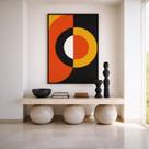 Quadro Canvas Geom. Abstrato Circulo 70x50cm Mold Preta