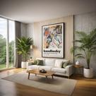 Quadro Canvas Kandinsky Exhibition 90x60cm Mold Branca