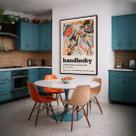 Quadro Canvas Kandinsky Exhibition 90x60cm Mold Branca