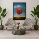 Quadro Canvas La Rosa Meditativa 70x50cm Mold Preta