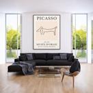 Quadro Canvas Le Chien O Cão de Picasso 90x60cm Mold Preta Quadro Canvas Le Chien O Cão de Picasso 90x60cm Mold Preta