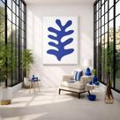 Quadro Canvas Le Corail Blue Coral 40x30cm Mold Branca