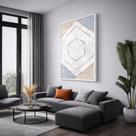 Quadro Canvas Moderno Geométrico 40x30cm Mold Preta