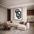Quadro Canvas Nó de Escoteiro 90x60cm Mold Branca