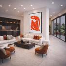 Quadro Canvas Orange Nude 70x50cm Mold Branca