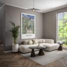 Quadro Canvas Paisagem Jardim Monet 90x60cm Mold Preta