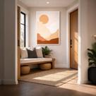 Quadro Canvas Paisagens Abstrata Marrom 40x30cm Mold Branca