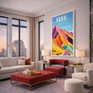 Quadro Canvas Peru Travel 60x40cm Mold Preta