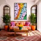 Quadro Canvas Picasso Frame Posters 70x50cm Mold Preta Quadro Canvas Picasso Frame Posters 70x50cm Mold Preta