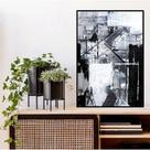 Quadro Canvas Pintura Abstrata P&b 60x40 Quadro Canvas Pintura Abstrata P&b 60x40
