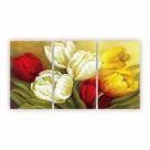 Quadro Canvas Pintura Rosas e Flores Coloridas 125x65cm Quadro Canvas Pintura Rosas e Flores Coloridas 125x65cm