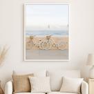 Quadro Canvas Praia Bicicletas a Beira Mar-Mold.Branca Tamanho:90x60cm