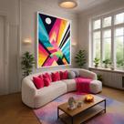 Quadro Canvas Space Garden 70x50cm Mold Branca