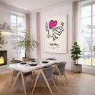 Quadro Canvas The Love Keith Haring 70x50cm Mold Preta