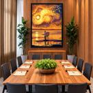 Quadro Canvas Van Gogh Noite Estrelada 40x30cm Mold Branca