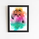 Quadro Cão Cachorro Shih Tzu Fêmea Aquarela Moldura 60x40cm