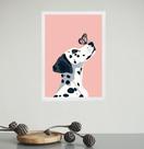 Quadro Cão Dalmata Com Borboleta 45x34cm - com vidro