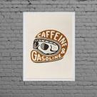 Quadro Capacete Gasoline E Caffeine 33x24cm