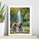 Quadro Capivaras Andando De Bicicleta 45x34cm