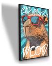 Quadro Capybara Mood Tranquila 90x60 Com Moldura E Vidro Moldura Preta