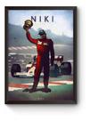 Quadro Car Legends Niki Lauda Poster Moldurado